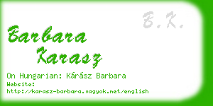 barbara karasz business card