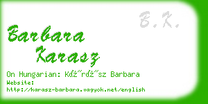 barbara karasz business card